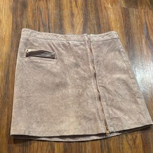 Kendall & Kylie Leather Mini Skirt with Zipper